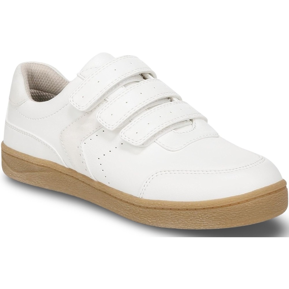 Dr. Scholls Daydreamer Womens White Triple Strap Hook Loop Court Sneaker 7.5 M